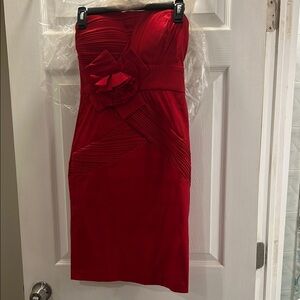 Daisy Red Ruched Bodycon Dress Sweetheart Neckline
